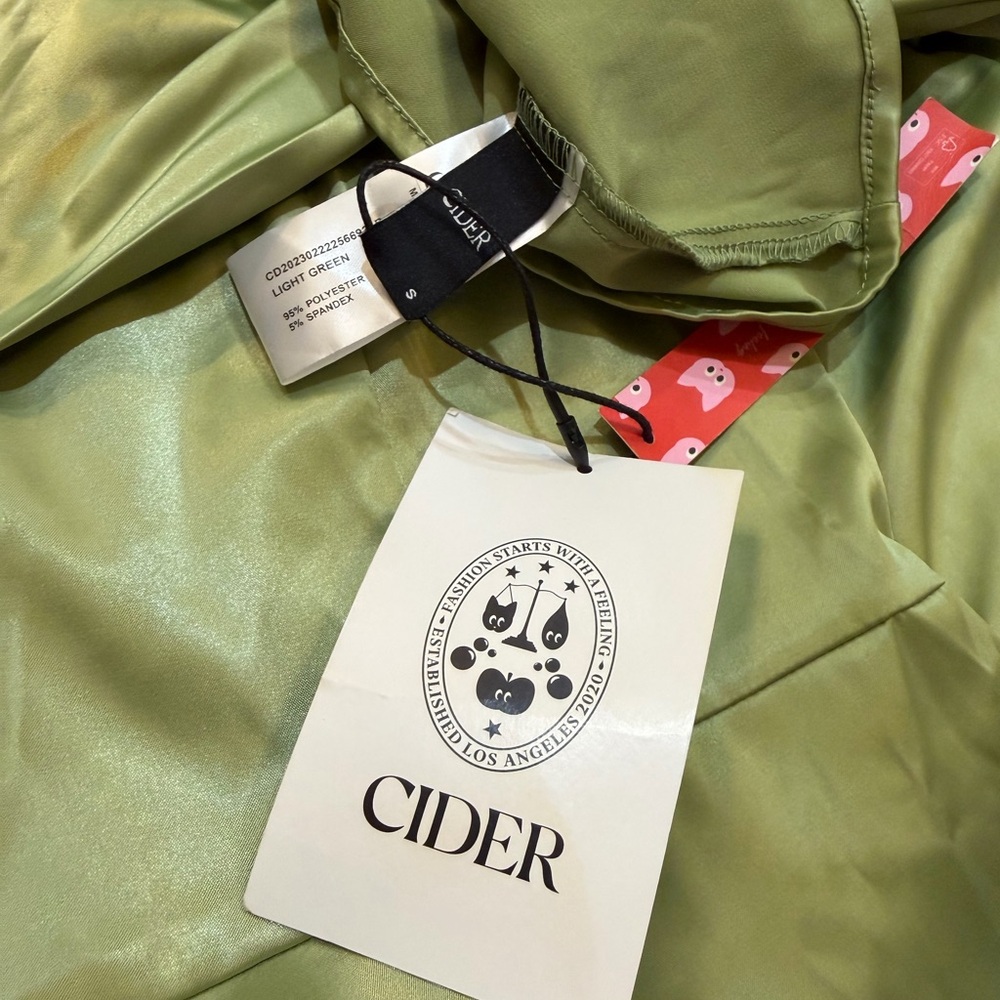 Cider Mint Green Satin Dress